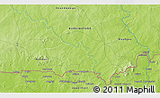 Physical 3D Map of the area around 11° 9' 41" N, 0° 46' 30" W