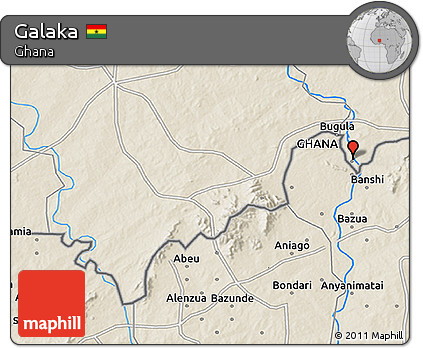 Shaded Relief 3D Map of Galaka