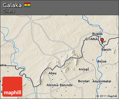 Shaded Relief 3D Map of Galaka