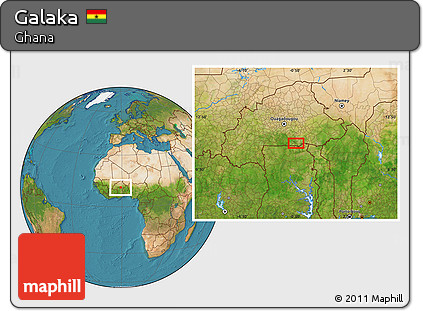 Satellite Location Map of Galaka