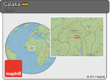 Savanna Style Location Map of Galaka