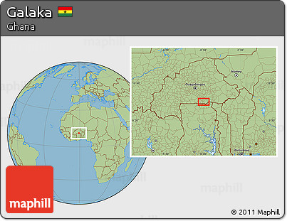 Savanna Style Location Map of Galaka