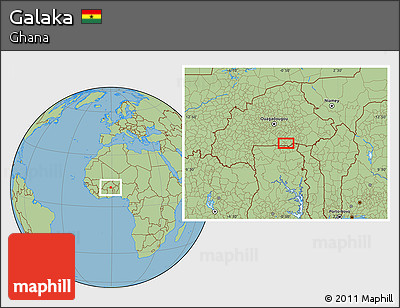 Savanna Style Location Map of Galaka