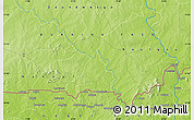 Physical Map of the area around 11° 9' 41" N, 0° 46' 30" W