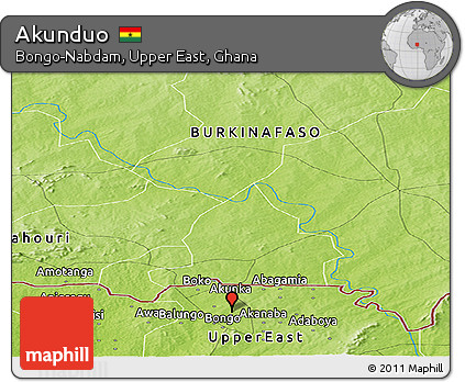 Physical Panoramic Map of Akunduo