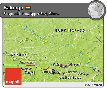 Physical Panoramic Map of Balungo