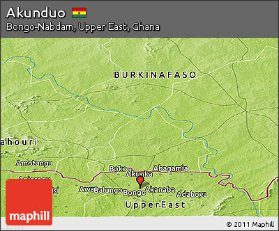 Physical Panoramic Map of Akunduo