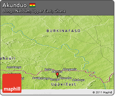 Physical Panoramic Map of Akunduo