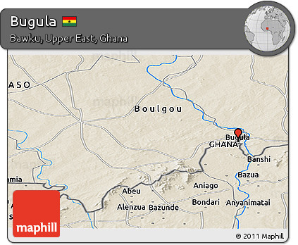 Shaded Relief Panoramic Map of Bugula