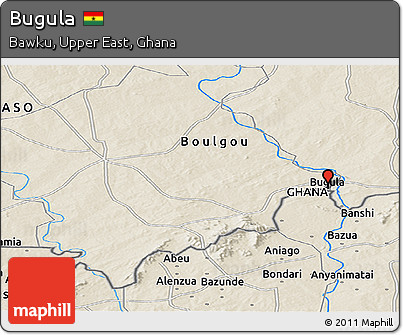 Shaded Relief Panoramic Map of Bugula