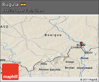 Shaded Relief Panoramic Map of Bugula