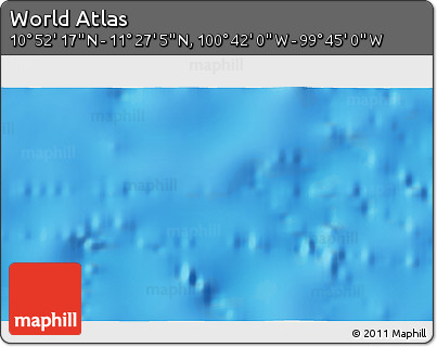 Shaded Relief 3D Map of the Area around 11° 9' 41" N, 100° 13' 29" W