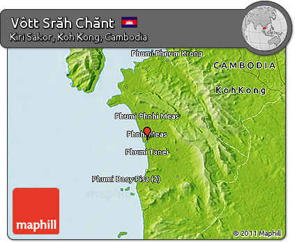 Physical 3D Map of Vôtt Srăh Chănt