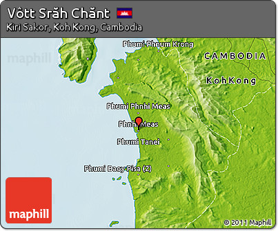 Physical 3D Map of Vôtt Srăh Chănt