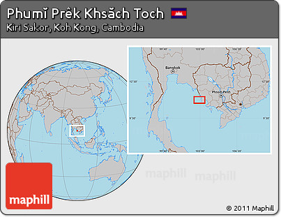 Gray Location Map of Phumĭ Prêk Khsăch Toch