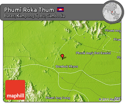 Physical Map of Phumĭ Rôka Thum