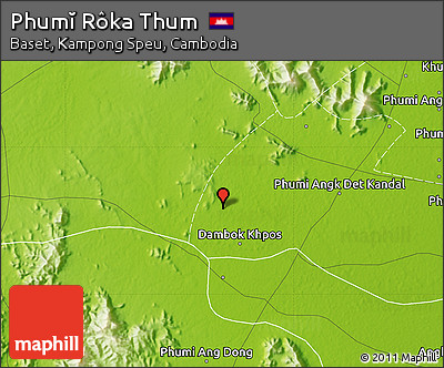 Physical Map of Phumĭ Rôka Thum