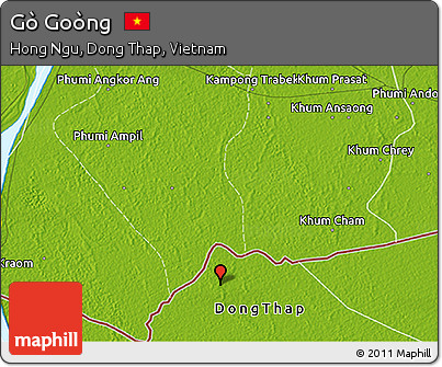 Physical 3D Map of Gò Goòng