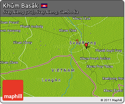 Physical 3D Map of Khŭm Basăk