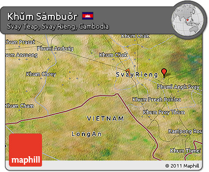 Satellite 3D Map of Khŭm Sâmbuŏr