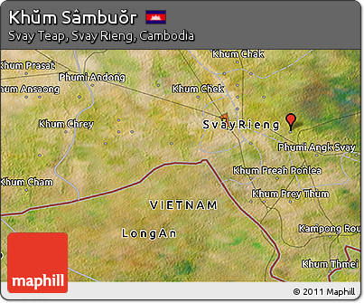 Satellite 3D Map of Khŭm Sâmbuŏr