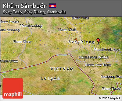 Satellite 3D Map of Khŭm Sâmbuŏr
