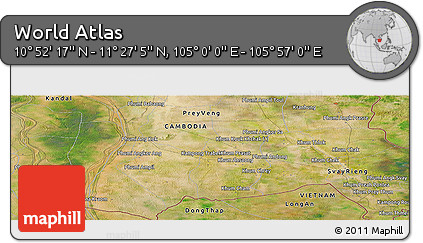 Satellite Panoramic Map of the Area around 11°&nbsp;9'&nbsp;41"&nbsp;N,&nbsp;105°&nbsp;28'&nbsp;29"&nbsp;E
