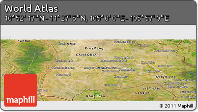 Satellite Panoramic Map of the Area around 11°&nbsp;9'&nbsp;41"&nbsp;N,&nbsp;105°&nbsp;28'&nbsp;29"&nbsp;E