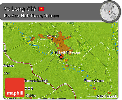 Physical 3D Map of Ấp Long Chử