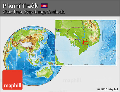 Physical Location Map of Phumĭ Traôk