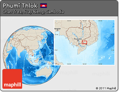 Shaded Relief Location Map of Phumĭ Thlôk
