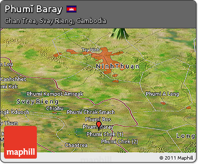 Satellite Panoramic Map of Phumĭ Baray