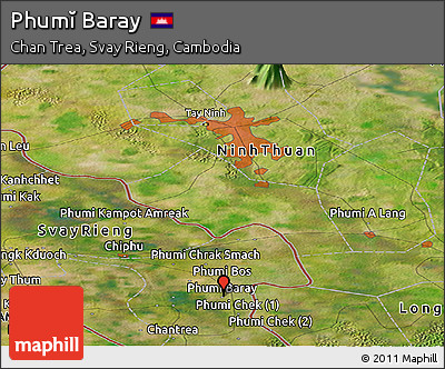 Satellite Panoramic Map of Phumĭ Baray