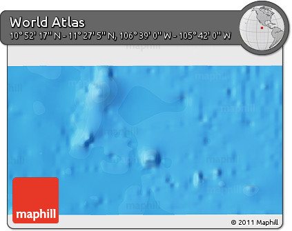 Political 3D Map of the Area around 11° 9' 41" N, 106° 10' 30" W