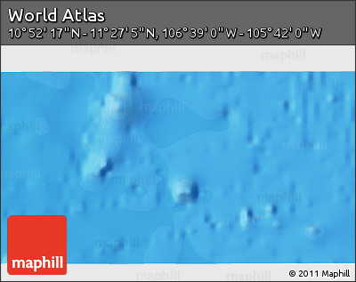 Political 3D Map of the Area around 11° 9' 41" N, 106° 10' 30" W
