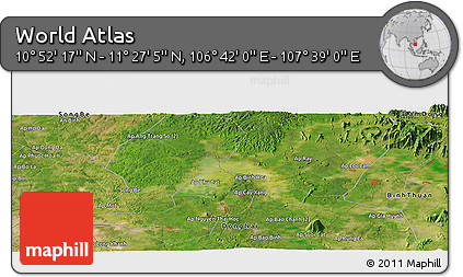 Satellite Panoramic Map of the Area around 11°&nbsp;9'&nbsp;41"&nbsp;N,&nbsp;107°&nbsp;10'&nbsp;30"&nbsp;E