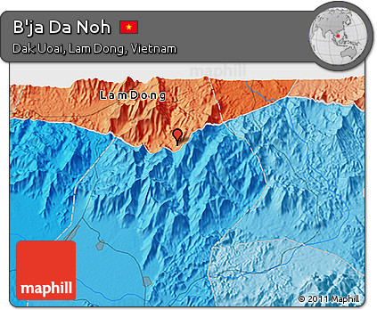 Political 3D Map of B'ja Da Noh
