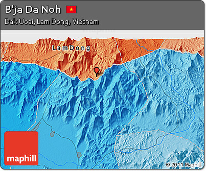 Political 3D Map of B'ja Da Noh