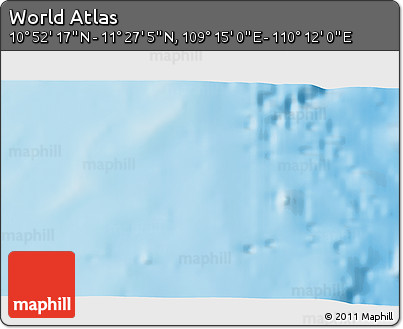 Physical 3D Map of the Area around 11° 9' 41" N, 109° 43' 29" E