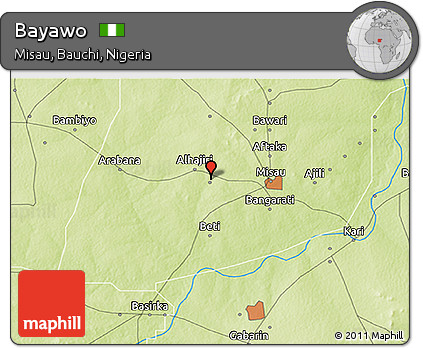 Physical 3D Map of Bayawo