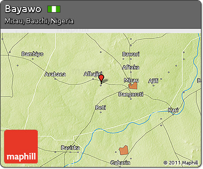 Physical 3D Map of Bayawo
