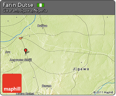 Physical 3D Map of Farin Dutse