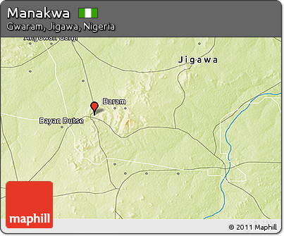 Physical 3D Map of Manakwa