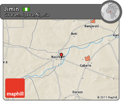 Shaded Relief 3D Map of Jimin