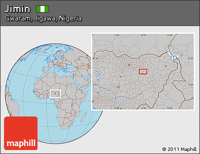 Gray Location Map of Jimin