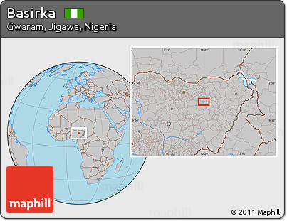 Gray Location Map of Basirka