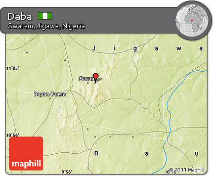 Physical Map of Daba