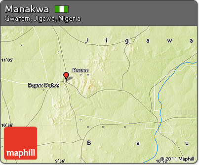 Physical Map of Manakwa