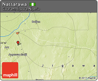 Physical Map of Nassarawa