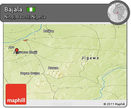 Physical Panoramic Map of Bajala
